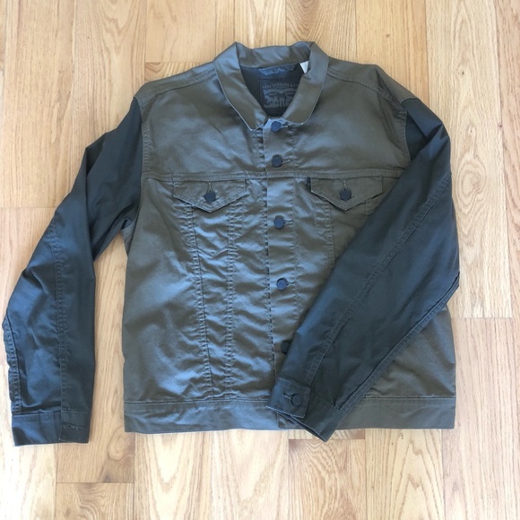 LEVI’S LRG COTTON KHAKI CANVAS CASUAL SLIM-FIT JACKET (VGUC) *** PLS READ *** - Picture 1 of 8